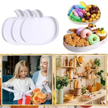 3 шт. Тыквенные картонные буквы для закусок на осень для детских праздников, прочный белый картонный поднос для закусок