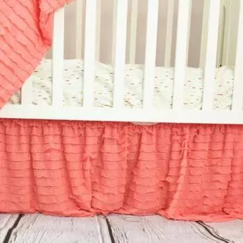 3 шт. юбки для детской кроватки волнообразный внешний вид декоративный полиэстер тонкая работа чехол для детской кроватки украшение для домашнего использования белый