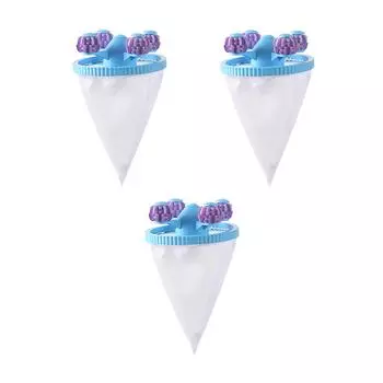 3 шт. Удалитель шерсти домашних животных для стиральной машины, Шарики против катышков для стиральной машины, Мешок-фильтр для удаления волос в стиральной машине, Мешок-фильтр для волос синий