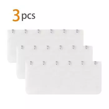 3 шт., удлинительная пряжка для бюстгальтера из нержавеющей стали с тремя рядами и шестью пуговицами One Size белый