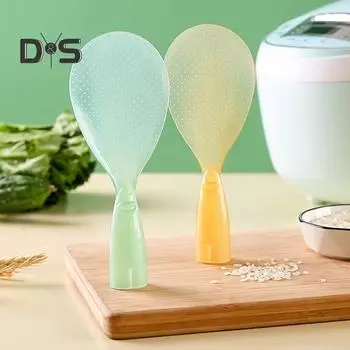3 шт. удобные бытовые рисовые ложки с антипригарным покрытием, полезные прозрачные дизайнерские рисовые ложки зелёный