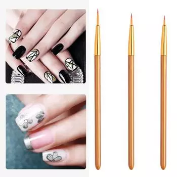 3 шт. удобные мягкие кисти для мини-дизайна ногтей, портативные супертонкие кисти для салона