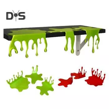 3 шт., украшение для полки на Хэллоуин, жуткая готическая полка для дома и офиса, ниспадающая вода, металлическое художественное украшение, принадлежности для вечеринок красный