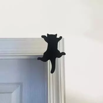 3 шт., украшение на дверную раму в виде черного кота, прочное деревянное украшение на Хэллоуин, подвесной силуэт кота, дверной угол, знак на переднюю дверь, украшение на край сиденья Cat