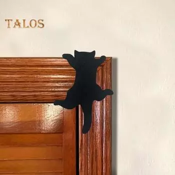 3 шт., украшение на дверную раму в виде черного кота, прочное деревянное украшение на Хэллоуин, подвесной силуэт кота, дверной угол, знак на переднюю дверь, украшение на край сиденья Cat