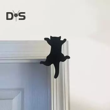 3 шт., украшение на дверную раму в виде черного кота, прочное деревянное украшение на Хэллоуин, подвесной силуэт кота, дверной угол, знак на переднюю дверь, украшение на край сиденья Cat