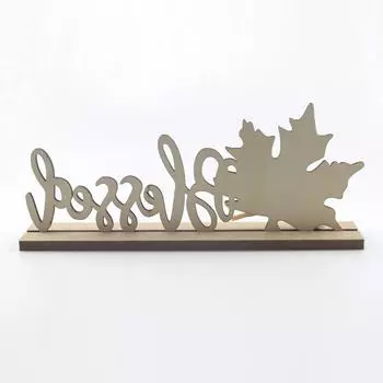 3 шт., украшение стола на День Благодарения, деревянная Белка, тыква, кленовый лист, настольная табличка серый