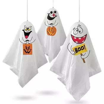 3 шт. Украшения на Хэллоуин, настенные украшения для камина, лестницы, ограждения, подвесные украшения из ткани с деревянными палочками