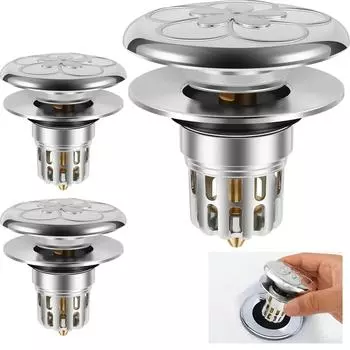 3 шт. универсальная нержавеющая стальная раковина для ванной комнаты с откидным сердечником, заглушка для раковины со сливным отверстием для ванны, заглушка для ванной комнаты, инструменты для ванной комнаты