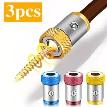 3 шт. Универсальное магнитное кольцо из легированной стали 1/4 Металлическая отвертка Бита Магнитное кольцо Отвертка Бита Магнитное кольцо Аксессуары Дрель 3pcs