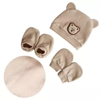 3 шт./упак. Детская шапочка с рисунком плода, с перчатками и чехлом для ножек, мягкая и удобная шапочка и варежки для младенцев 10