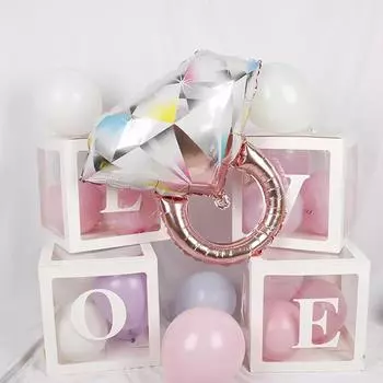 3 шт./упак. DIY подарочное признание бриллиантовое кольцо воздушный шар День святого Валентина вечеринка свадебные украшения 3pcs золотой