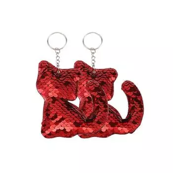 3 шт./упак. глянцевая кошачья сумка с блестками подвеска цветной брелок милый аксессуар для сумки брелок светоотражающий