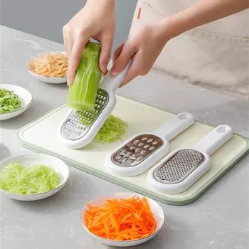 3 шт./упак., овощерезка, многофункциональная терка-мандолина, овощечистка для фруктов, картофеля, терка для моркови, кухонные гаджеты, регулируемая овощерезка белый