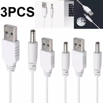 3 шт. USB A Male to DC 3,5 мм кабель питания 3,5x1,35 мм 5 В DC шнур питания с разъемом Barrel Jack