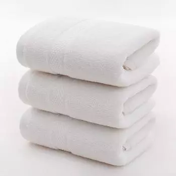 3 шт. утолщенных хлопковых полотенец, впитывающие полотенца для мытья лица, полотенца для салона красоты 3pcs белый