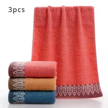 3 шт. утолщенных полотенец из чистого хлопка, бытовые водопоглощающие полотенца для лица, мягкие хлопковые полотенца для лица 3pcs синий