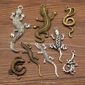 3 шт., ювелирные изделия в виде ящерицы, микс, серьги в виде змеи, кулон для изготовления ювелирных изделий, принадлежности для рукоделия, поощрение, текстовая бирка, подвески, мужские ювелирные изделия ручной работы 56x15mm