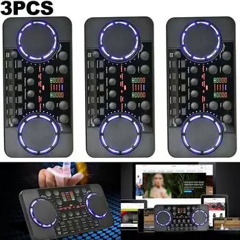 3 шт. V300 Pro Live Soundkarte Bluetooth 4,0 микшер аудиоинтерфейса для телефона НОВЫЙ