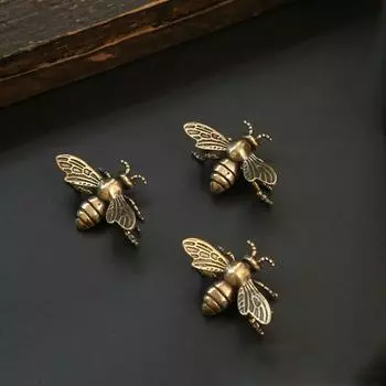 3 шт. Винтажный декор, пчелиные украшения, ретро-статуэтки пчел, китайские статуэтки фэн-шуй, статуэтки из латуни для офиса 3Pcs