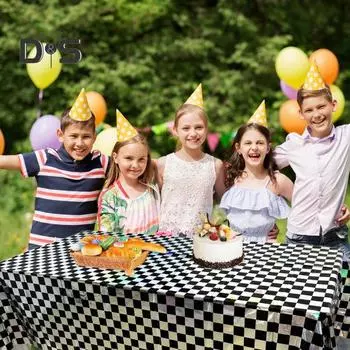 3 шт. в упаковке, пластиковые скатерти, блестящие, одноразовые, прямоугольные, скатерти, переливающиеся, украшения для вечеринок, пикника, кемпинга Large чёрный