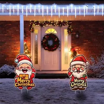 3 шт. в упаковке, рождественские знаки для двора, декор, рождественские колья для двора, рождественские знаки для двора с кольями для рождественских праздников на открытом воздухе 1