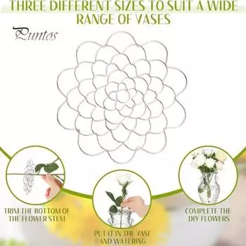 3 шт. ваза сетка для цветочной композиции с зажимами держатель для стеблей цветов многоотверстий ваза держатель для фиксации растений проволочная цветочная лягушка металлические инструменты для цветочной композиции серебряный