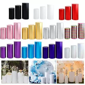 3 шт. вечеринка цилиндр пьедестал подставка крышка цоколь столб декоративные рукава день рождения вечеринка свадьба декор десерт основание обертка ткань планировщик вечеринок