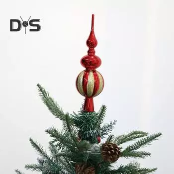 3 шт., верхушка для рождественской елки, простая установка, праздничные украшения для верхушки елки, домашний декор для рождественской елки красный