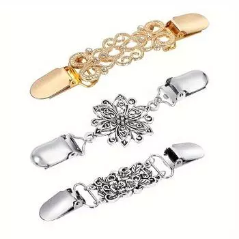 3 шт., винтажный стиль, сплав, свитер, зажимы для шали, комплект, рубашки, платья, брошь, зажим для женщин, ретро-свитер, блузка, зажимы для шали, металлические зажимы-уточки 3pcs