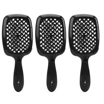 3 шт. влажная сухая вентилируемая распутывающая щетка для волос с круглыми зубцами нескользящая ручка щетка для волос для укладки и придания формы