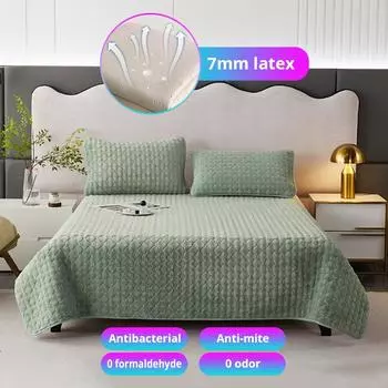 3 шт., водонепроницаемый нескользящий 7 мм латексный наматрасник, моющийся латексный коврик, чехол для односпальной двуспальной кровати, топпер 120*200cm(2PCS) белый