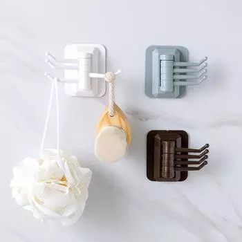 3 шт. вращающихся настенных крючка, прочные, выдерживающие нагрузку, простые в установке, поворотные крючки для полотенец в ванной