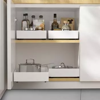 3 шт. выдвижной шкаф для раковины, органайзер для ящиков, набор, гладкие края, простая установка, выдвижные ящики, органайзер для ванной комнаты 1 Set