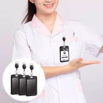 3 шт. выдвижные держатели для бейджей с выдвижной катушкой для бейджей, карабин, офисный школьный держатель для удостоверений личности, защитные чехлы чёрный