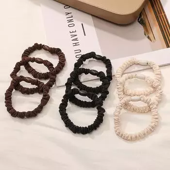 3 шт., высокоэластичная, прочная повязка на голову, кольцо для волос, модный головной убор для девочки, милая резинка, аксессуары для волос коричневый