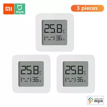 3 шт. Xiaomi BT термометр 2 беспроводной умный электрический цифровой гигрометр датчик влажности работает с