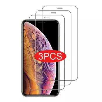 3 шт., закаленное стекло 9H для iPhone 14, 13, 12, 11Pro Max 7, 8 Plus, Защитная пленка для экрана iPhone XS Max XR 12mini, защитная стеклянная пленка Huawei P Smart 2019 чистый