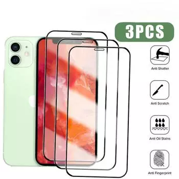 3 шт. закаленное стекло для iPhone 14 15 13 12 11 Pro Max мини-защита экрана на iPhone XS Max X XR 7 8 Plus SE 2020 2022 стекло iphone 11 чистый