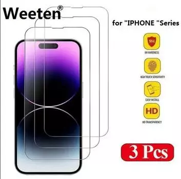 3 шт. закаленное стекло для iPhone 14 Pro 15 13 12 11 Pro Max защитная пленка для экрана iPhone 15 Pro 13 14 Pro стеклянная пленка for iphone 11 pro