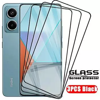 3 шт. закаленное стекло для Xiaomi Redmi Note 13 Pro 5G 13C 12C 10C 10A 9C 9A Note 12 12S 11 11S 10 10S 9S 9 Pro 4G Poco X5 X6 F5 X3 NFC Защитная пленка для экрана Poco X6 NEO чёрный