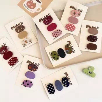 3 шт., заколка Hari для маленьких девочек, Эстетическая круглая заколка для волос в стиле горшочка с цветочным принтом для маленьких девочек, милый головной убор принцессы с цветком для маленьких девочек