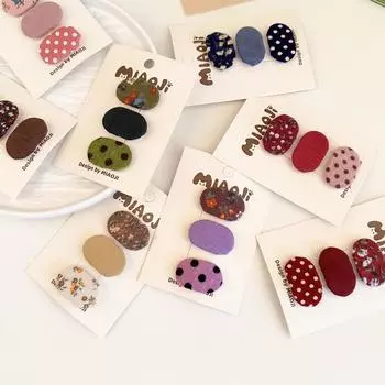 3 шт., заколка Hari для маленьких девочек, Эстетическая круглая заколка для волос в стиле горшочка с цветочным принтом для маленьких девочек, милый головной убор принцессы с цветком для маленьких девочек