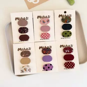 3 шт., заколка Hari для маленьких девочек, Эстетическая круглая заколка для волос в стиле горшочка с цветочным принтом для маленьких девочек, милый головной убор принцессы с цветком для маленьких девочек