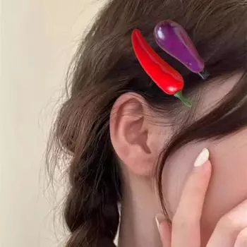 3 шт. заколки для волос с овощами многоразовые заколки для волос с овощами высококачественные пластиковые аксессуары для волос Невыцветающий набор заколок для девочек для дома и улицы жёлтый