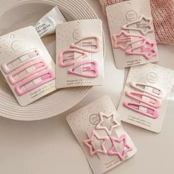 3 шт. заколки для волос в виде звездочек конфетного цвета в корейском стиле, милые заколки для волос с матовой челкой для детей, подарков для девочек, украшений, аксессуаров