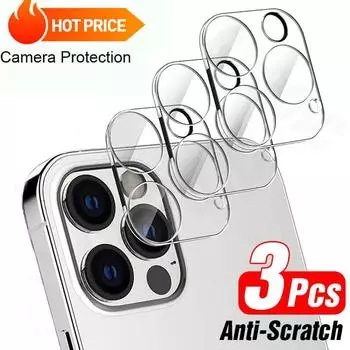 3 шт. Защита объектива камеры для iPhone 12 13 14 15 16 Pro Max Защитная пленка для объектива 3D полное закаленное стекло для камеры 11 Pro MAX iphone 11 чистый