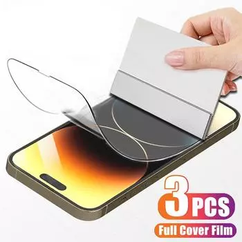 3 шт. Защитная пленка для экрана для Apple iPhone 15 14 12 11 13 Pro Max гидрогелевая пленка 13 12 Mini X XR XS 8 7 6S 14 15 Plus SE аксессуары iphone 11 чистый