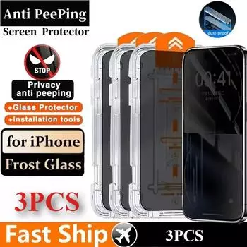 3 шт. Защитная пленка для экрана с защитой от пыли для iPhone 13 11 12 14 15 16 Pro Max XS X XR 14 15 16 Plus iphone 11 чёрный