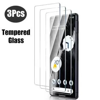 3 шт. Защитная пленка из закаленного стекла с полным покрытием для Google Pixel 6 6A 7 7A 8 Pro 8A 9H Стеклянная пленка высокого разрешения Прозрачная защита экрана от царапин Pixel 8A